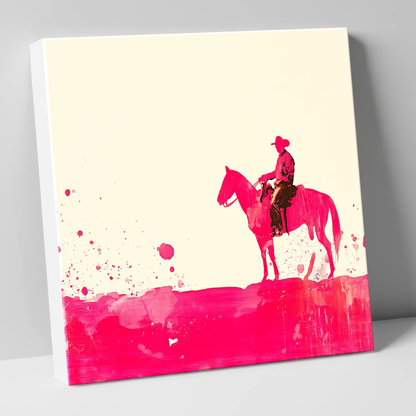 Vivid Western Silhouette western horse canvas wall art