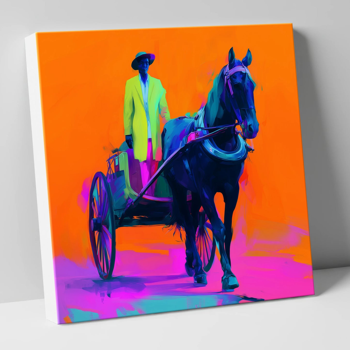 Electric Harness Horse working horse canvas wall art