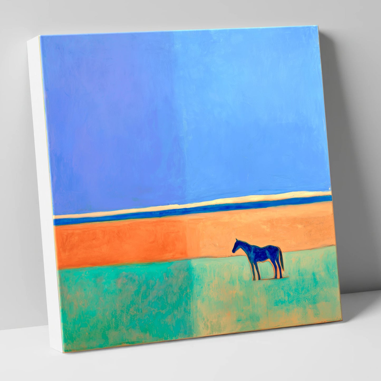Cobalt Horizon horse landscape canvas wall art