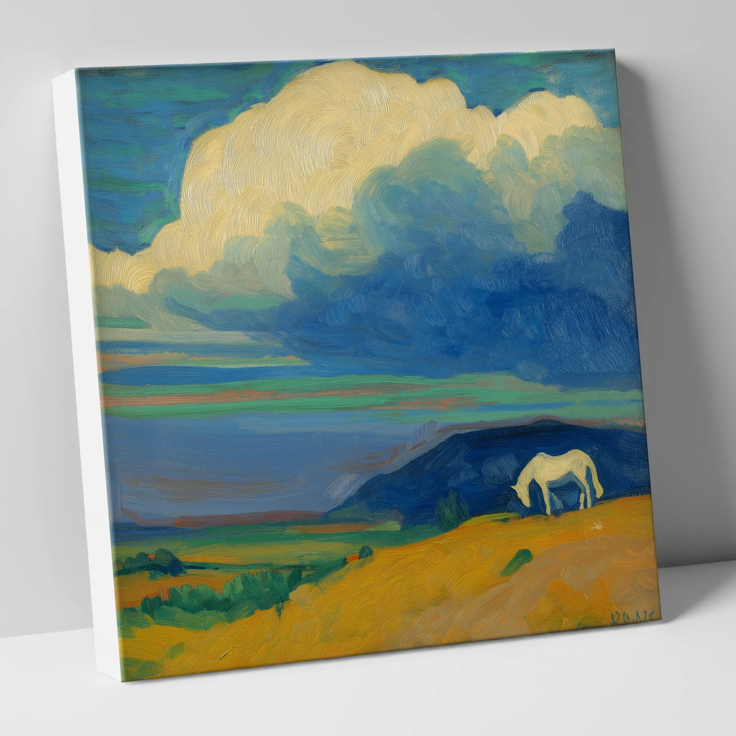Grazing Beneath Big Skies horse landscape canvas wall art
