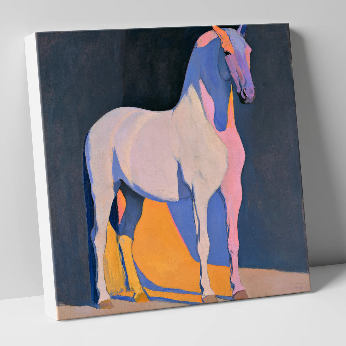 Modern Abstract Painted Grey Horse horse breed canvas wall art