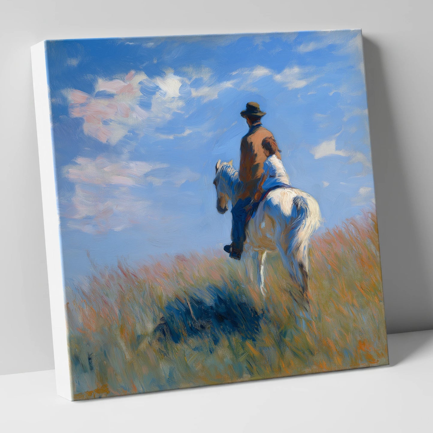 The Shared Horizon horse & rider canvas wall art