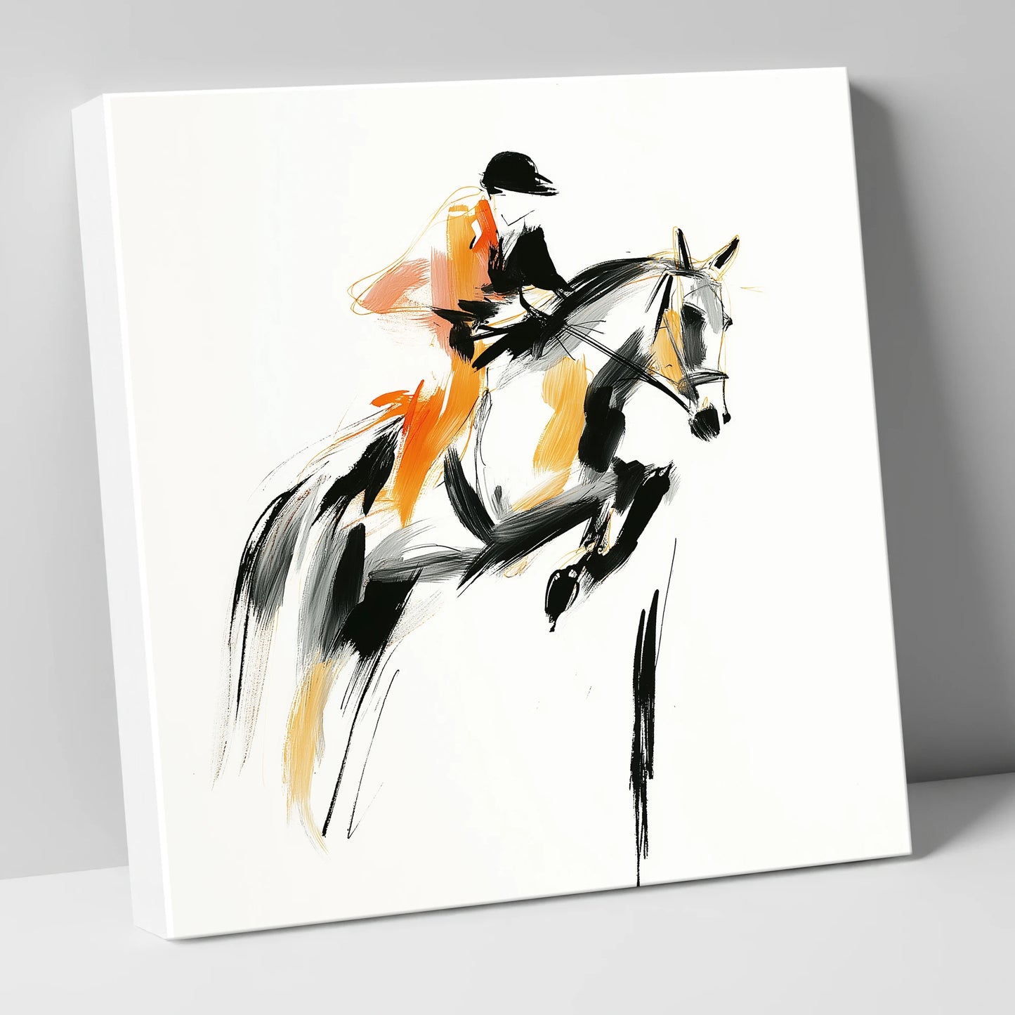 Amber Ascent show jumping horse canvas wall art