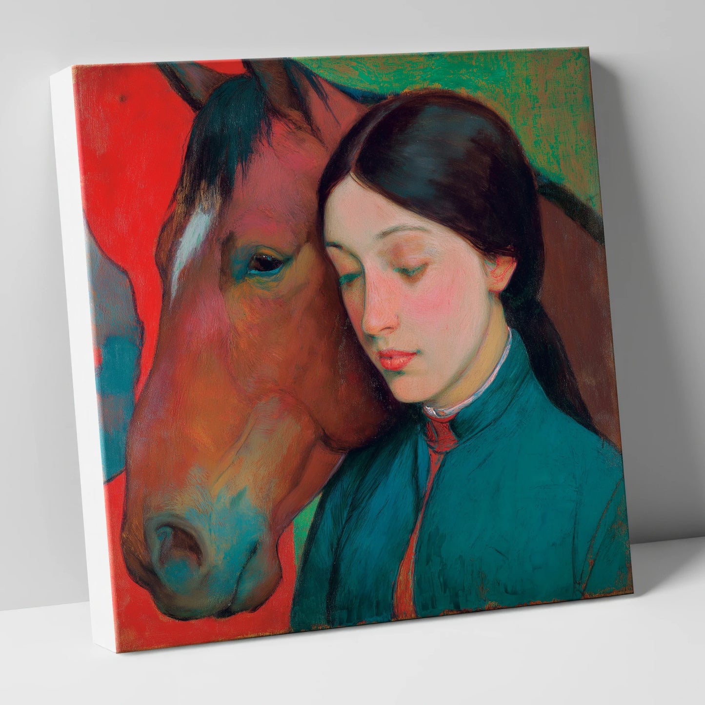 Silent Devotion horse & rider canvas wall art