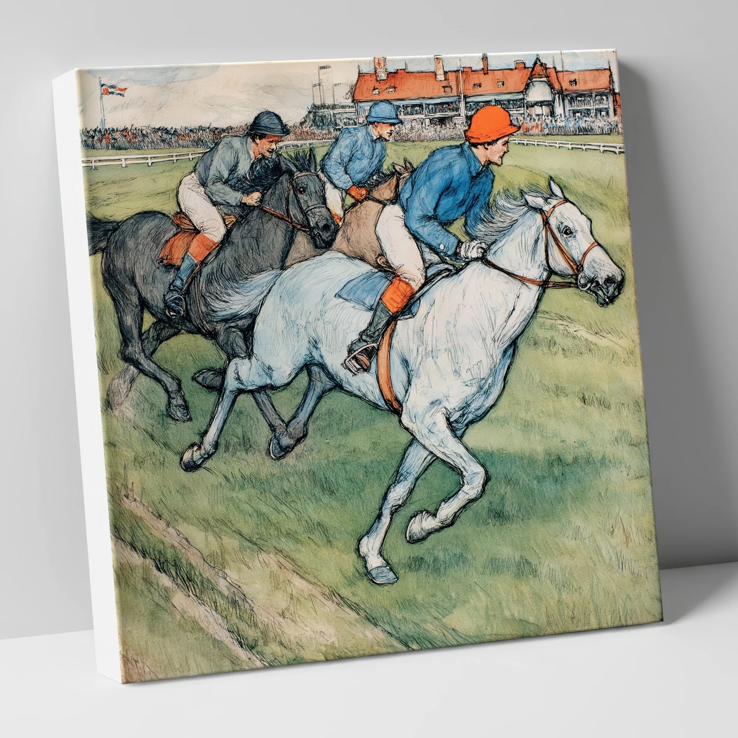 The Final Furlong racing horse canvas wall art