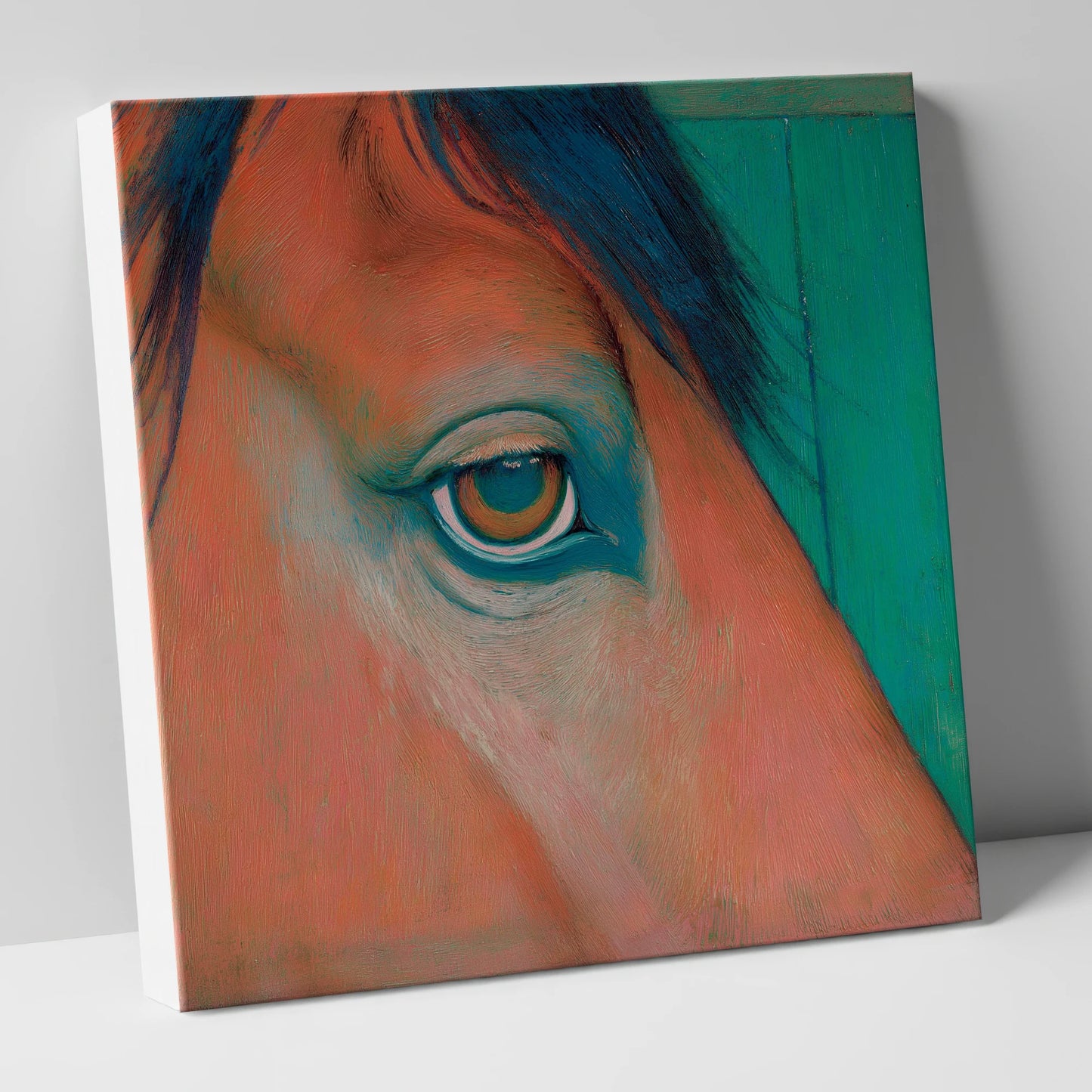 Soulful Emerald Gaze horse portrait canvas wall art