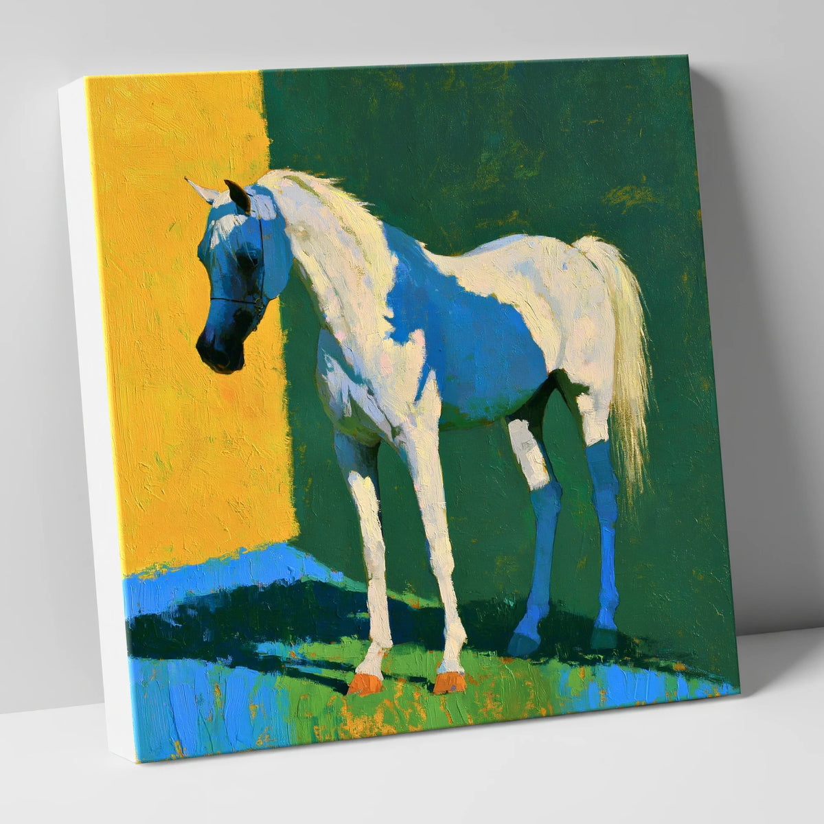 Grey Arabian in Vibrant Light horse breed canvas wall art