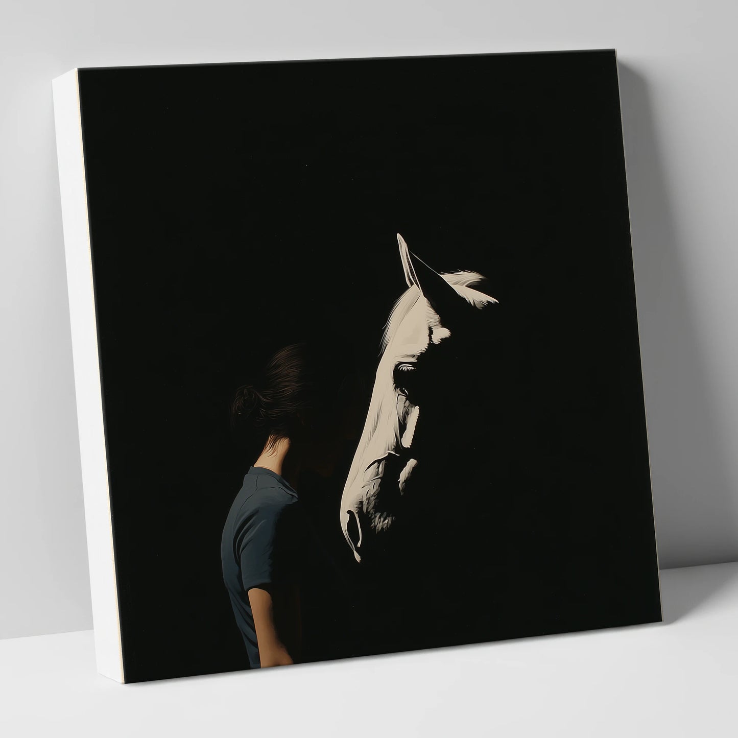 The Quiet Bond horse & rider canvas wall art