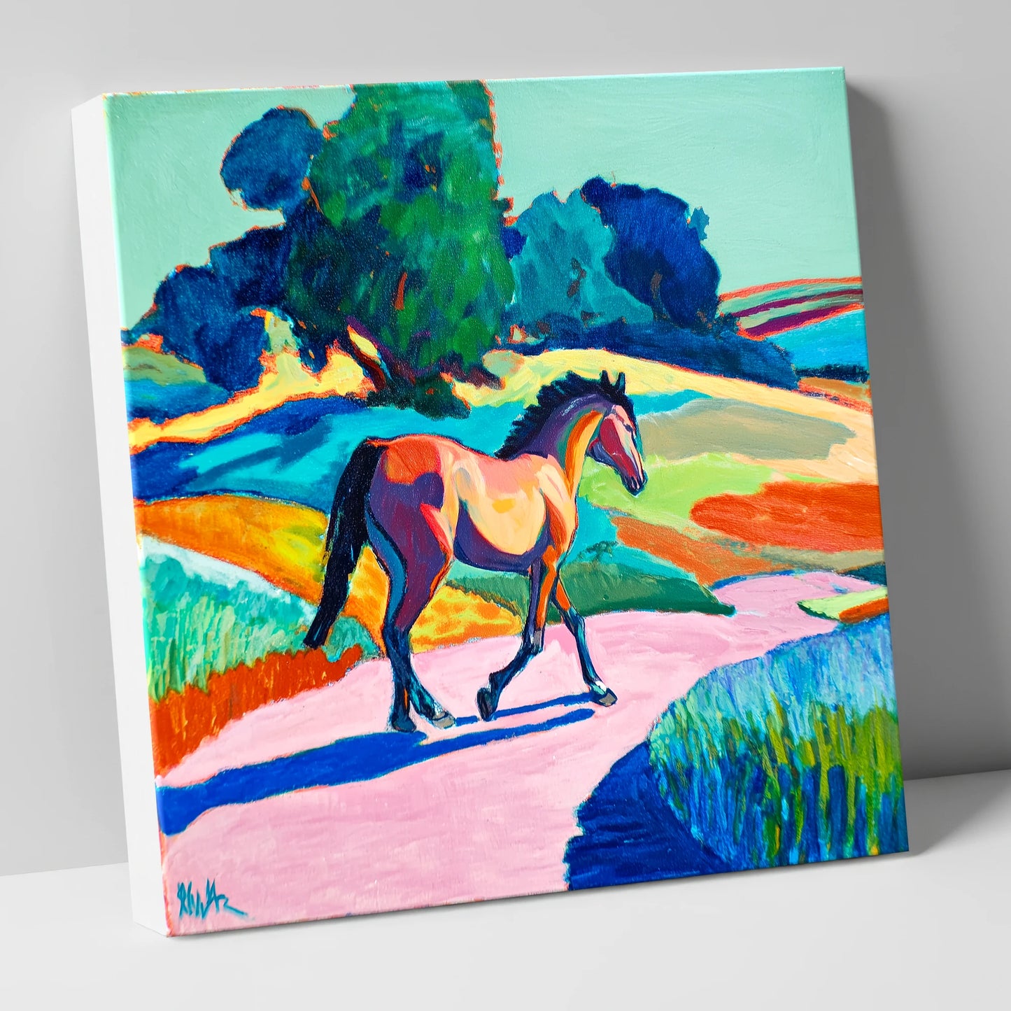 Technicolour Trot horse breed canvas wall art