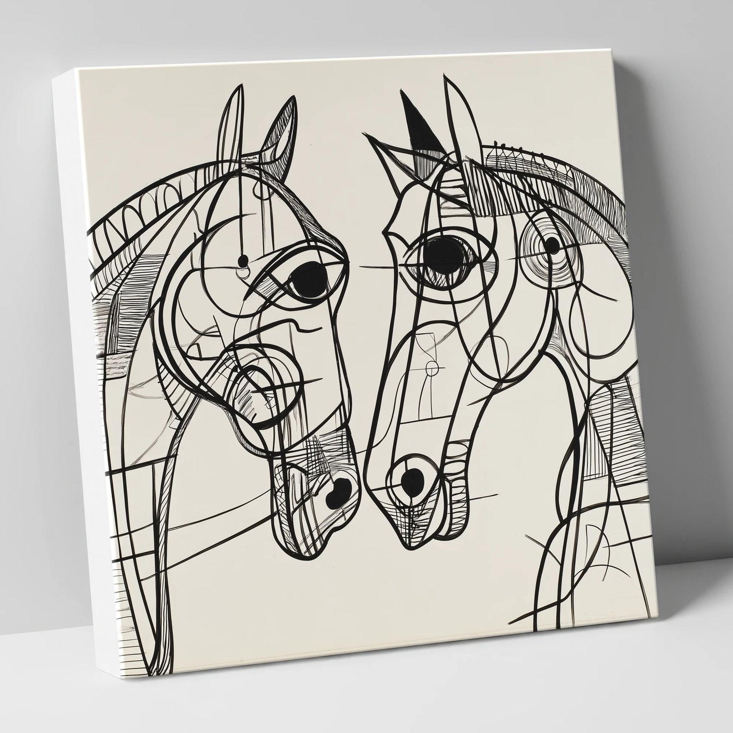 Structural Equine Bond horse portrait canvas wall art