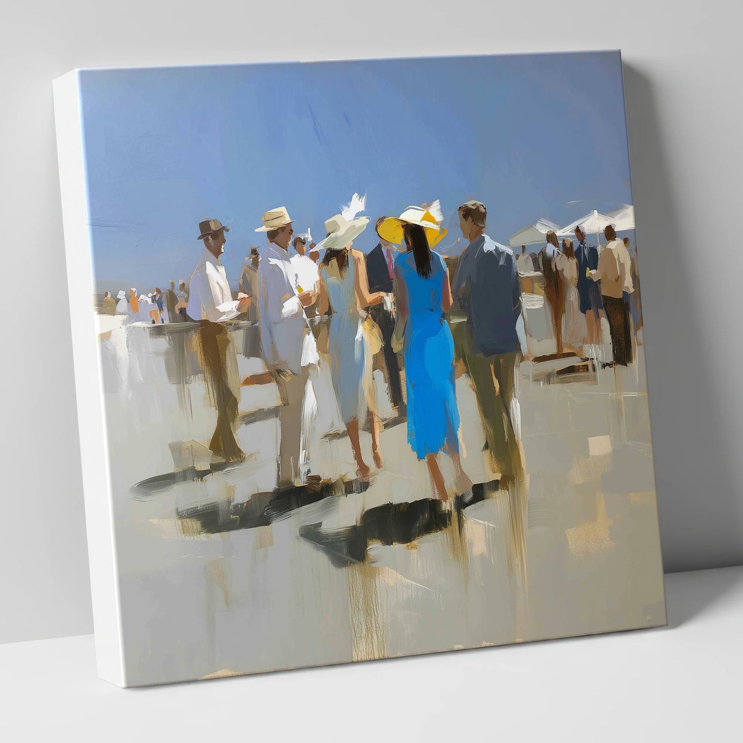 The Summer Racing Crowd racing horse canvas wall art