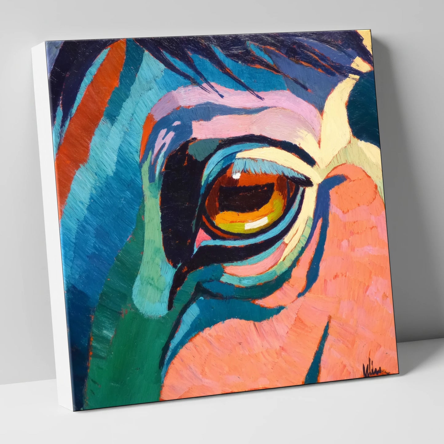 Vibrant Equine Gaze horse portrait canvas wall art