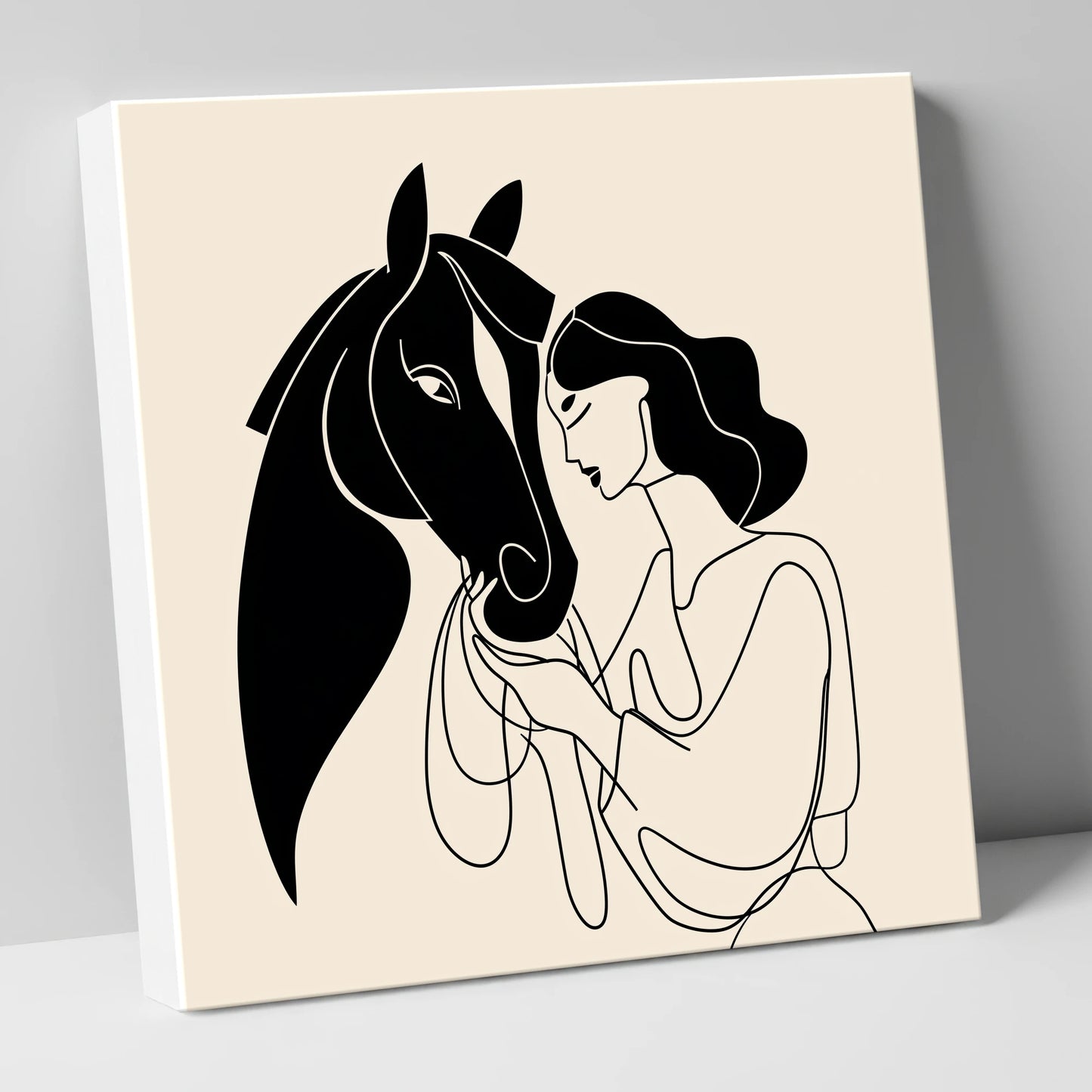 The Unspoken Bond horse & rider canvas wall art