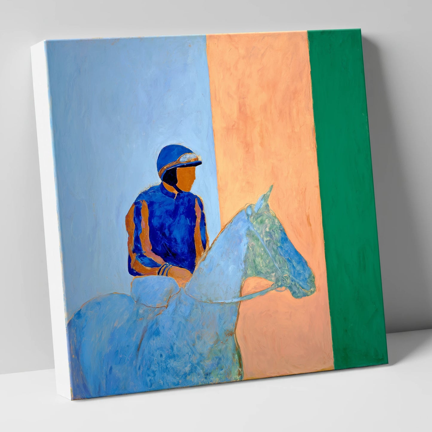 Stillness In The Saddle racing horse canvas wall art