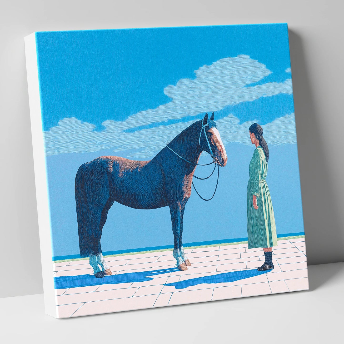 The Quiet Bond horse & rider canvas wall art