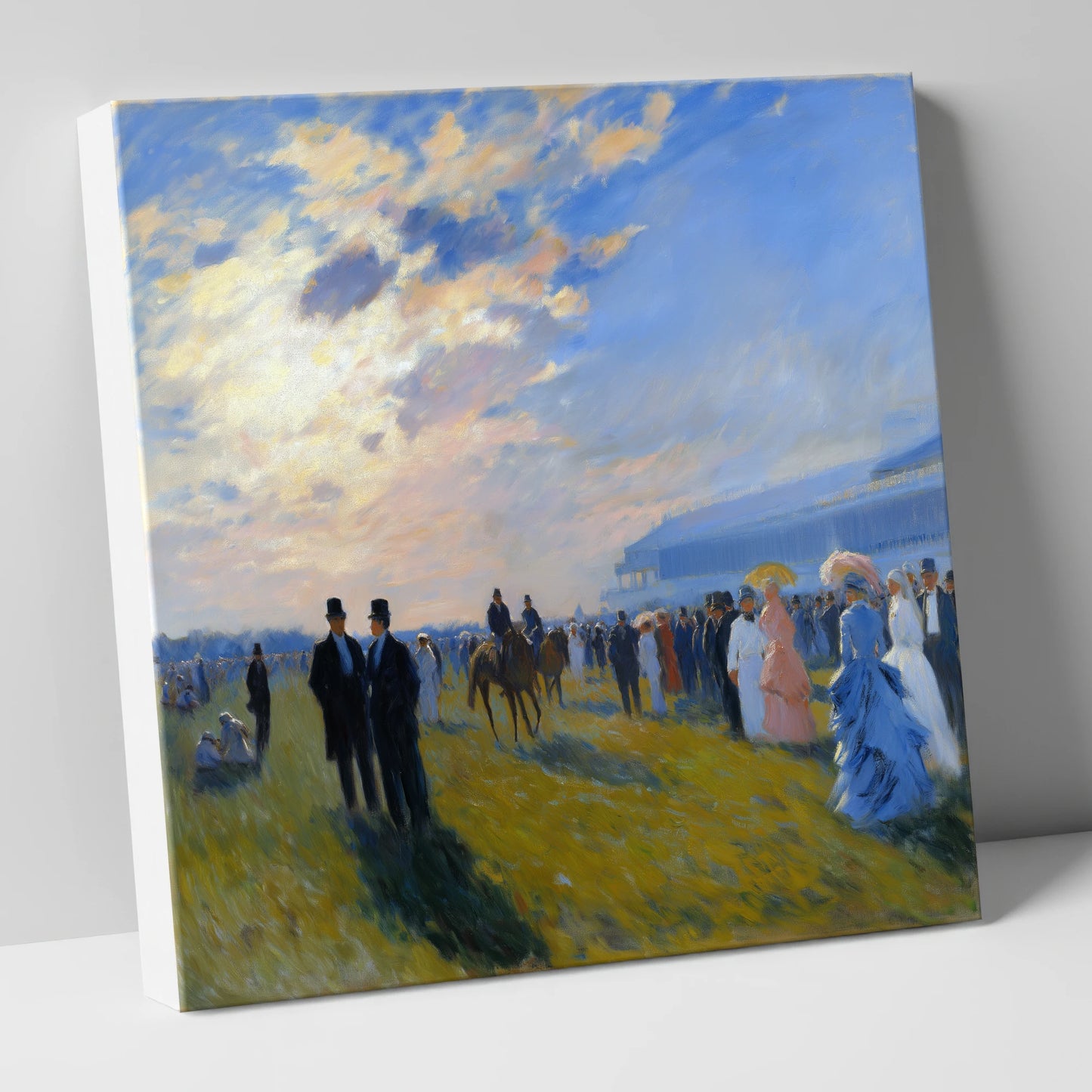 Society at the Races racing horse canvas wall art