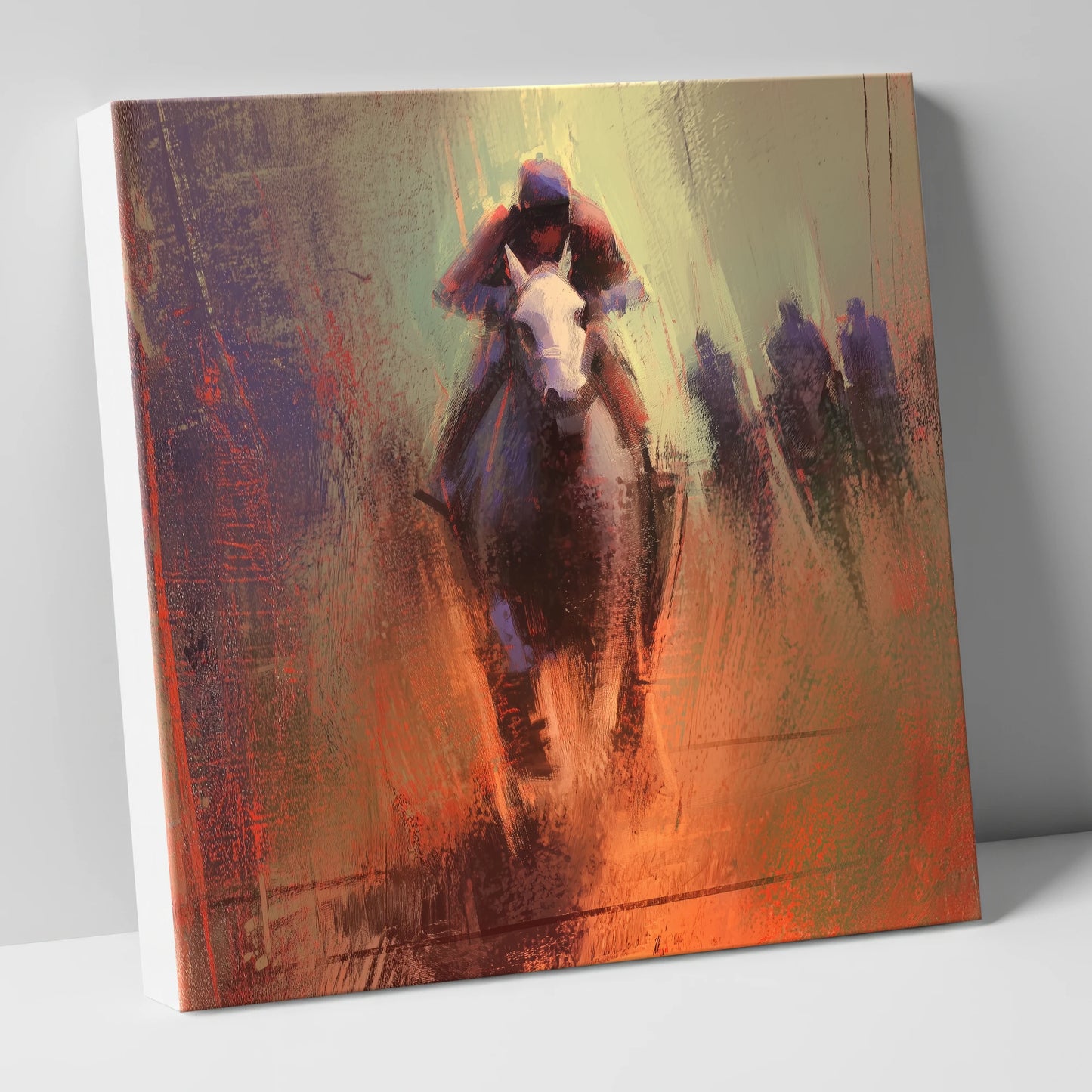 The Home Straight racing horse canvas wall art