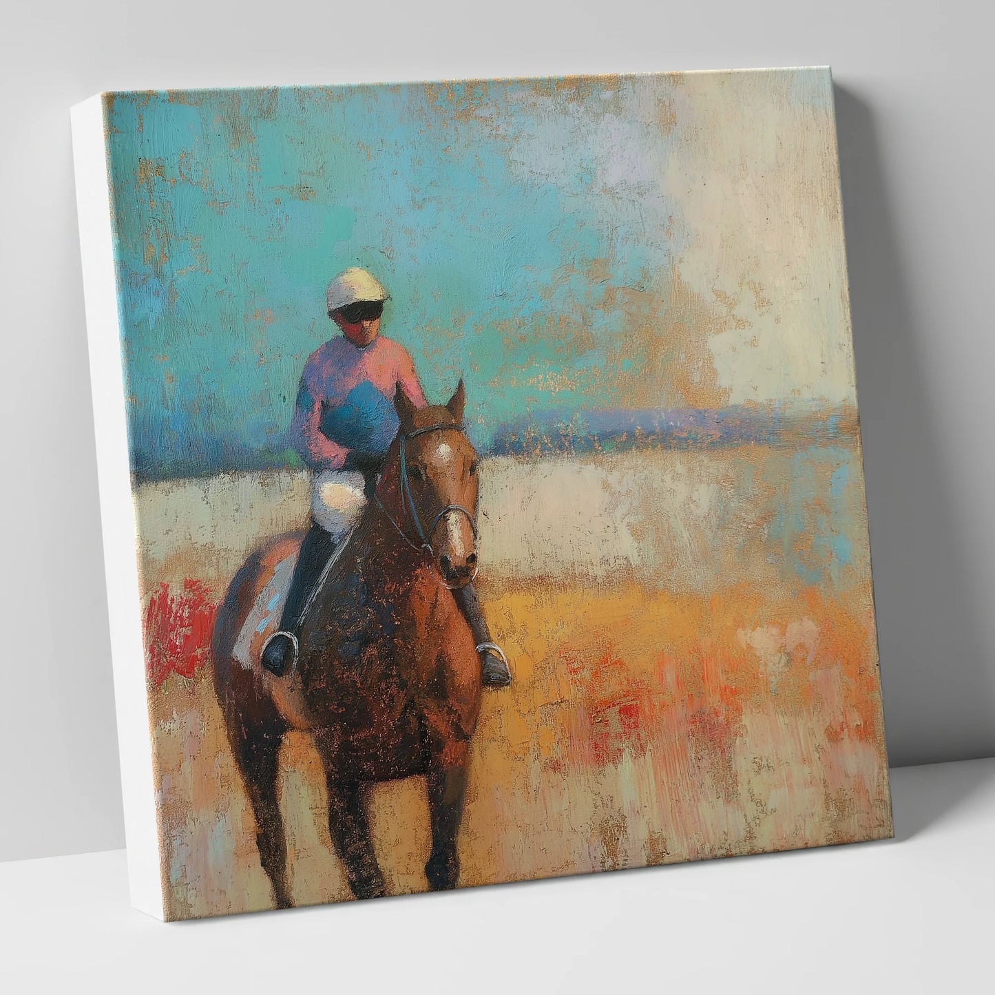 To the Start racing horse canvas wall art