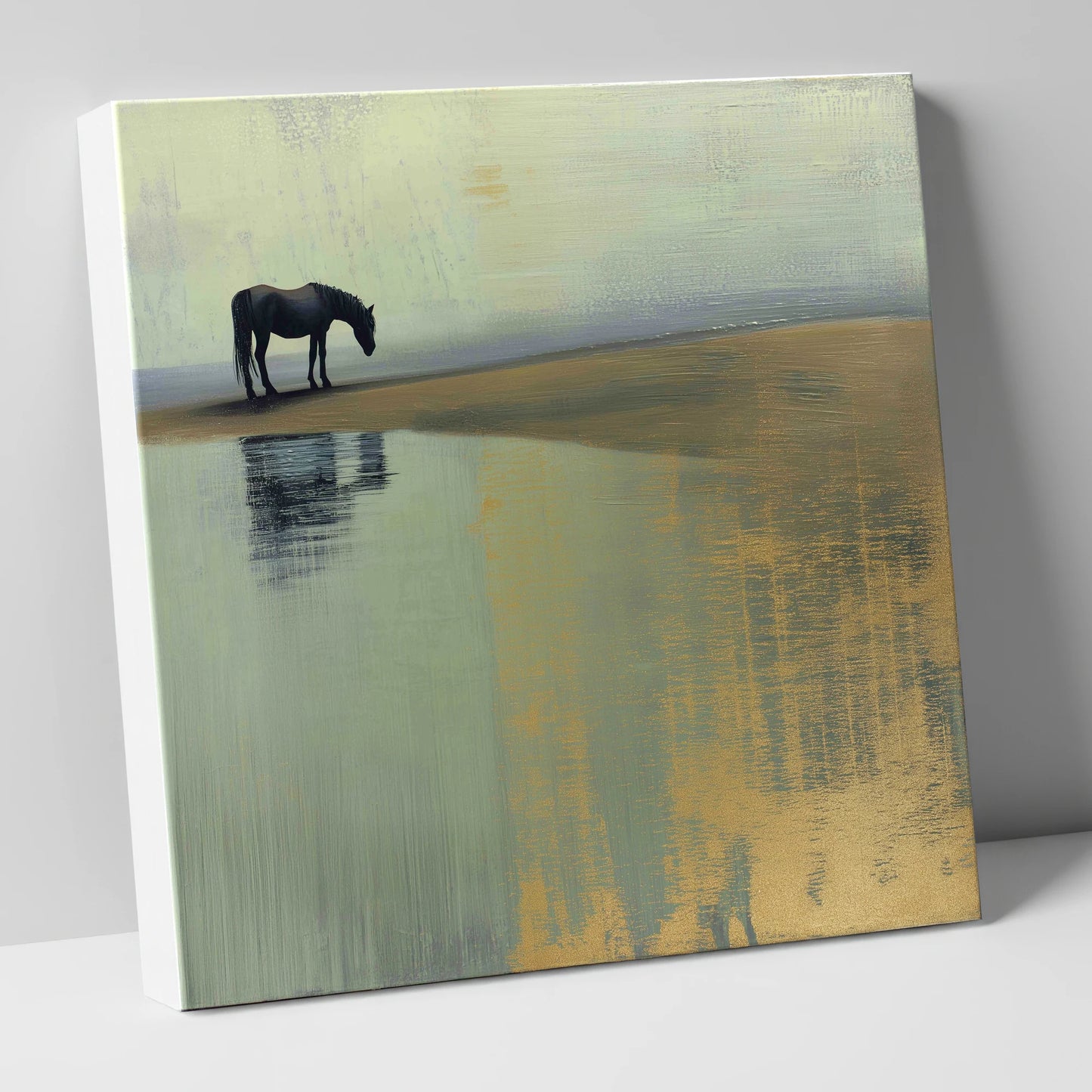 The Gilded Estuary horse landscape canvas wall art