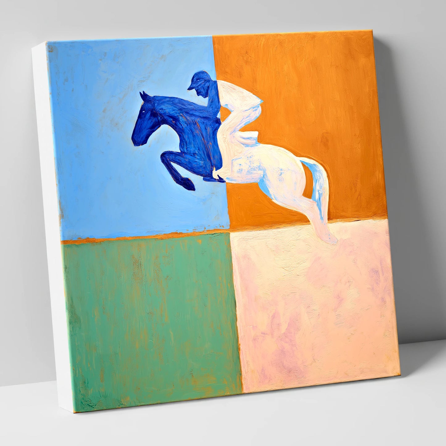 The Abstract Leap show jumping horse canvas wall art