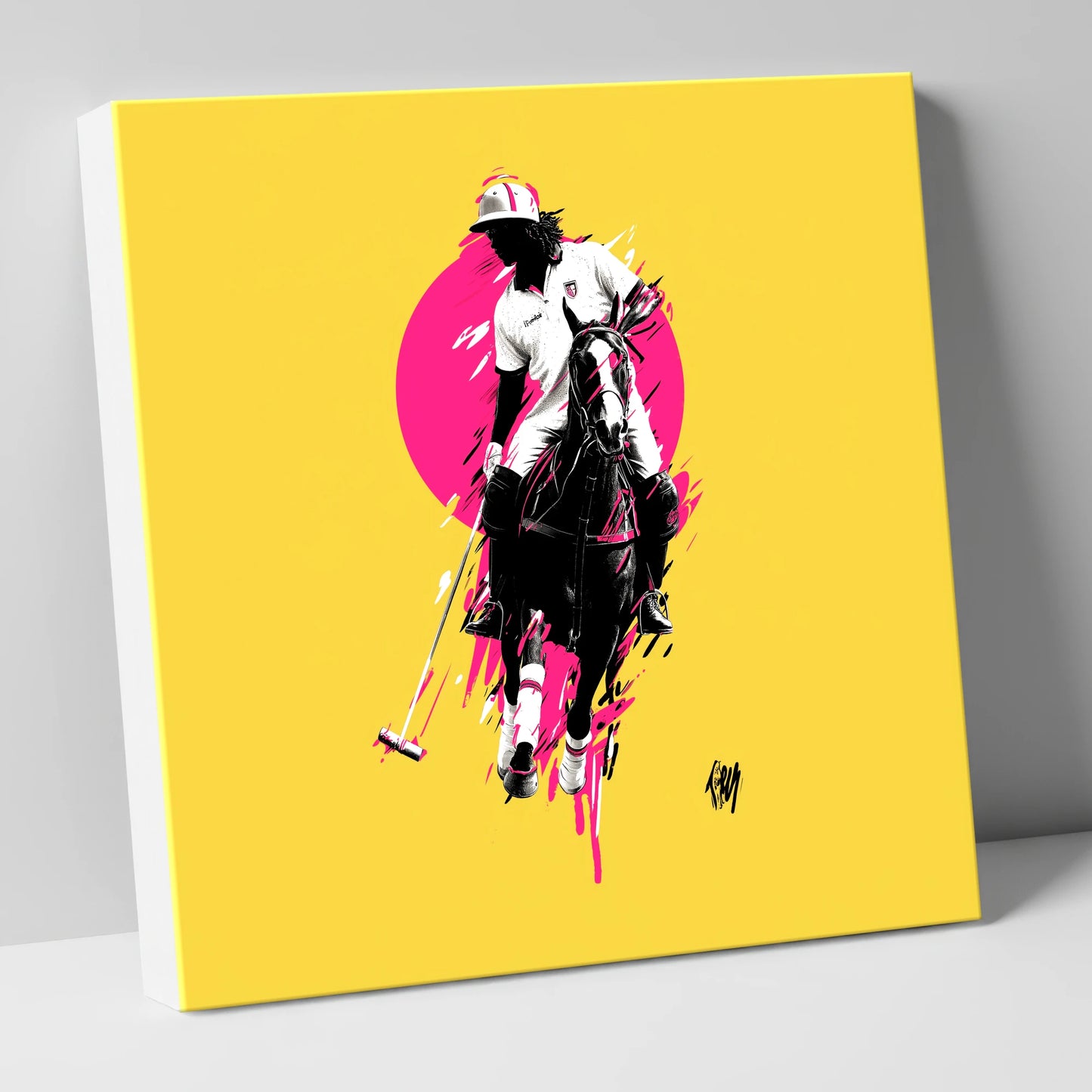 The Vibrant Chukka polo horse canvas wall art