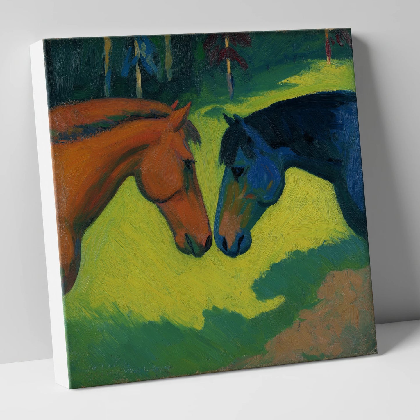 Vibrant Equine Connection horse portrait canvas wall art