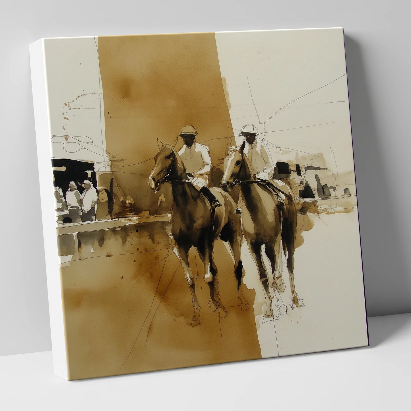 Parade Ring Anticipation racing horse canvas wall art
