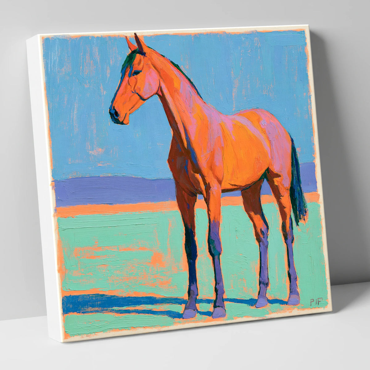 Vibrant Orange Horse Portrait horse breed canvas wall art