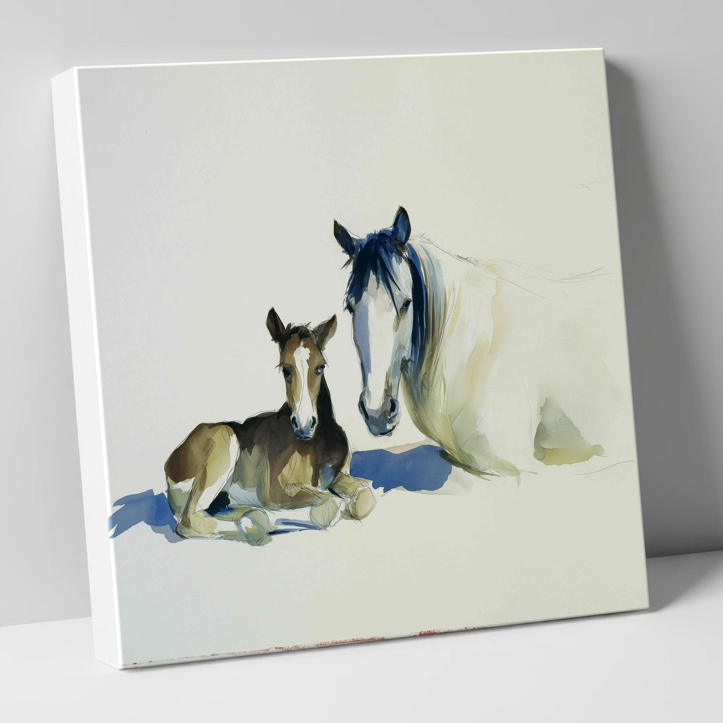Quiet Devotion mare & foal canvas wall art