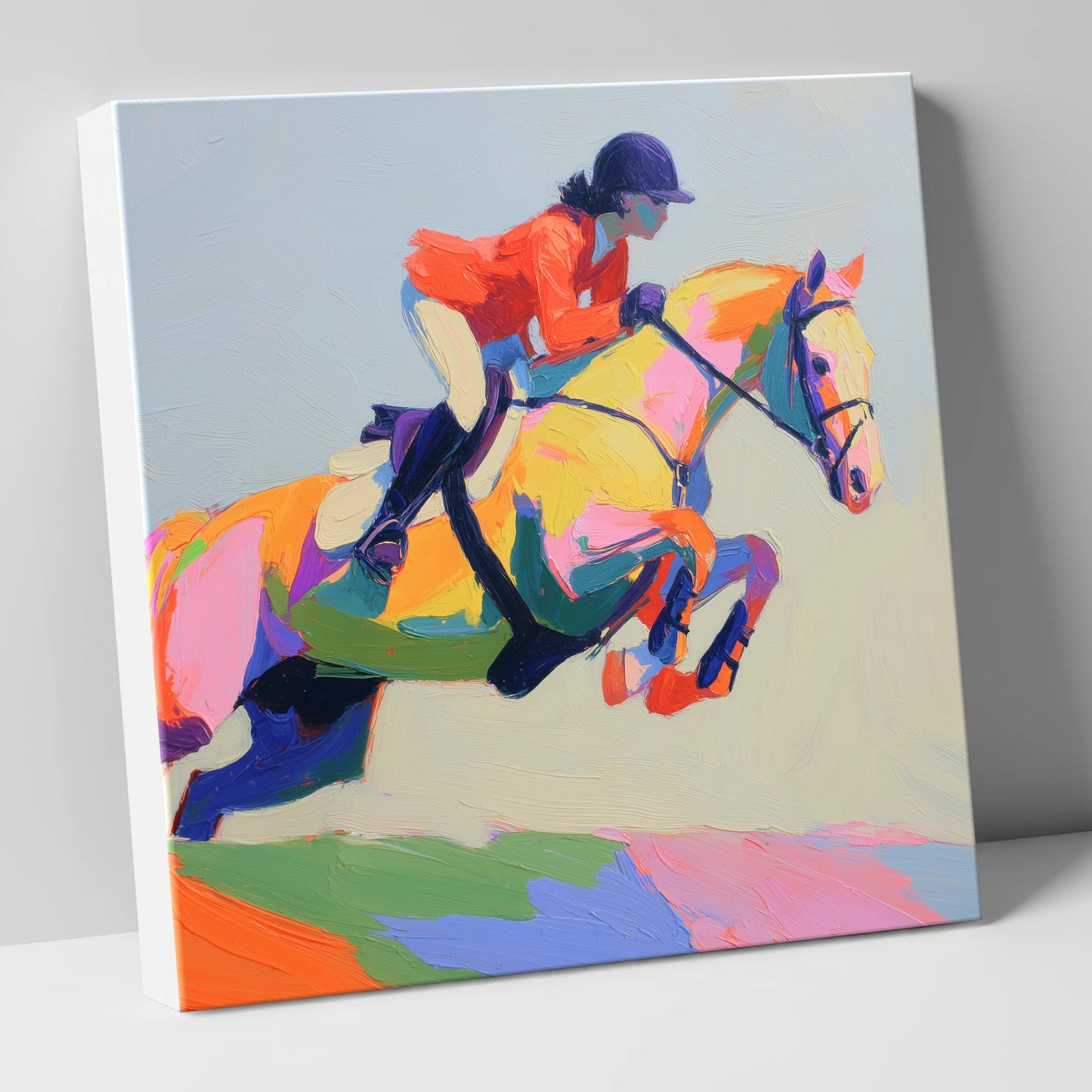 Chromatic Showjumper show jumping horse canvas wall art