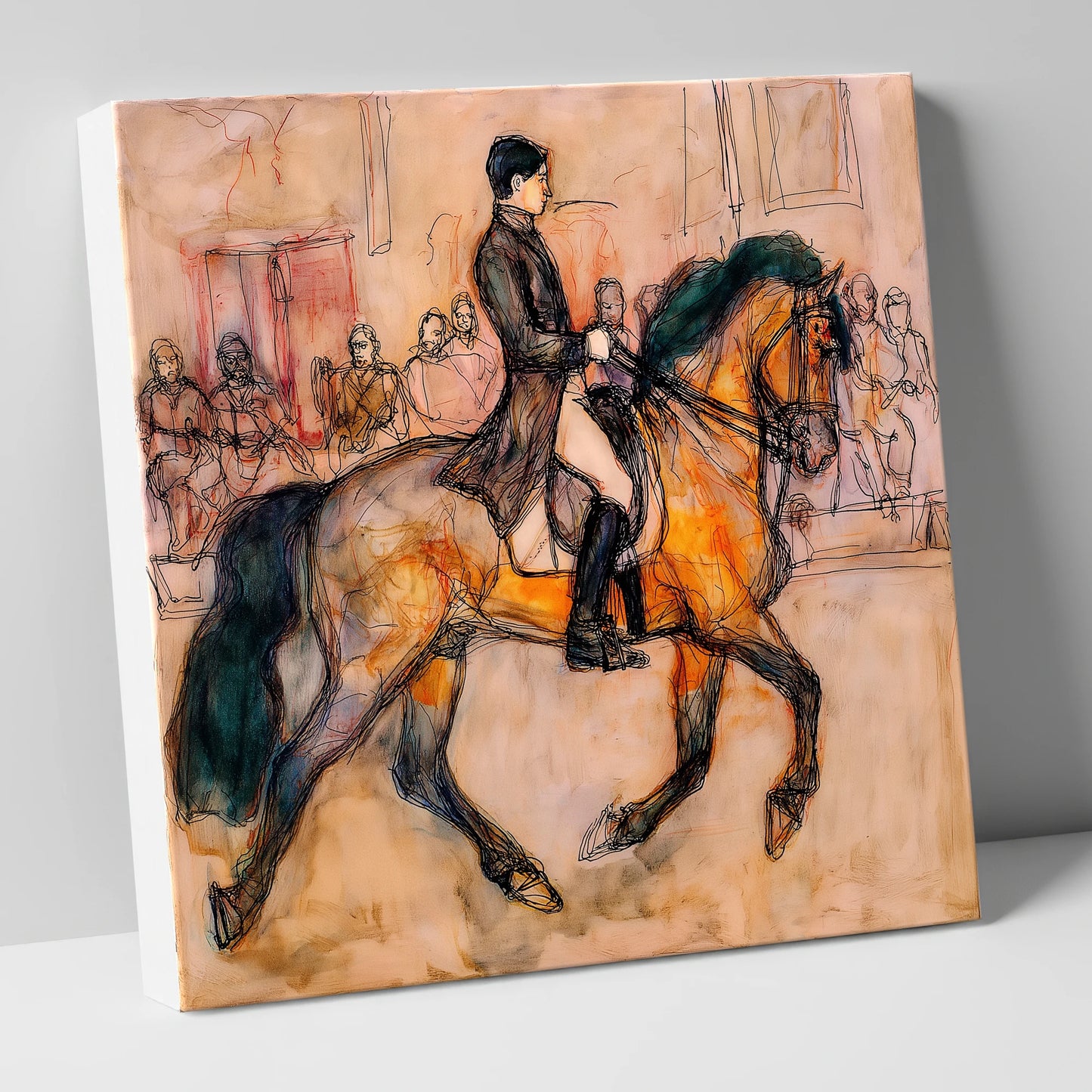 Classical Cadence dressage horse canvas wall art