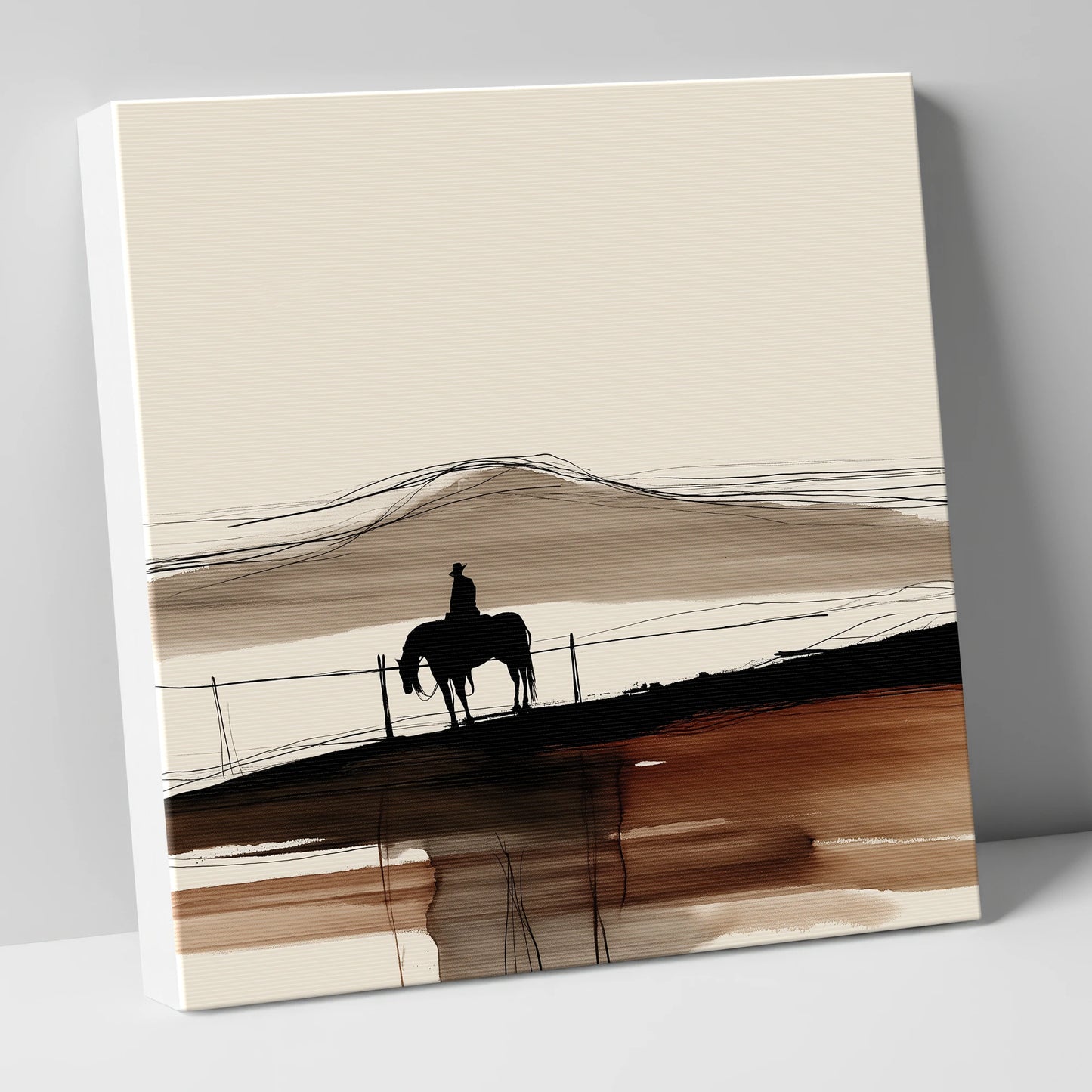 Western Solitude western horse canvas wall art