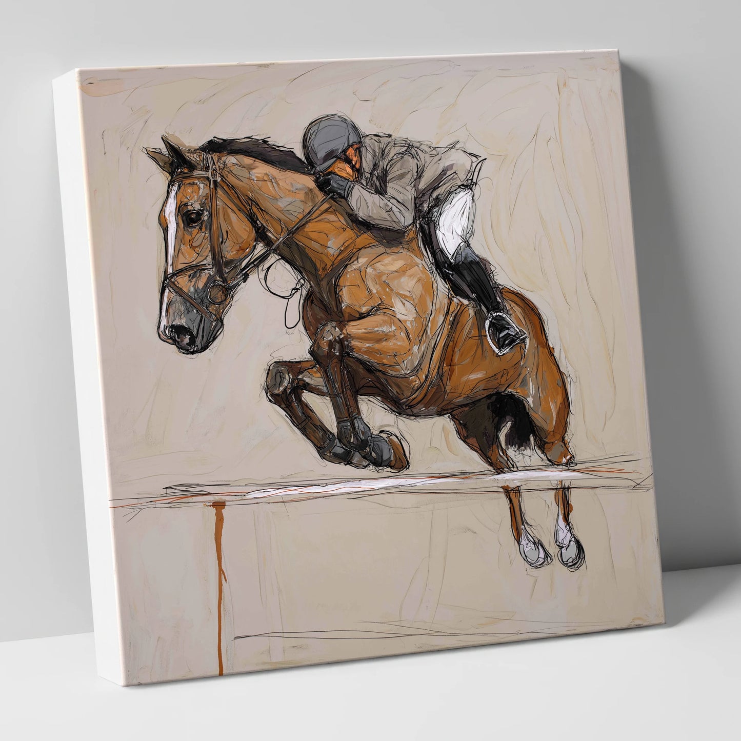 Airborne Precision show jumping horse canvas wall art