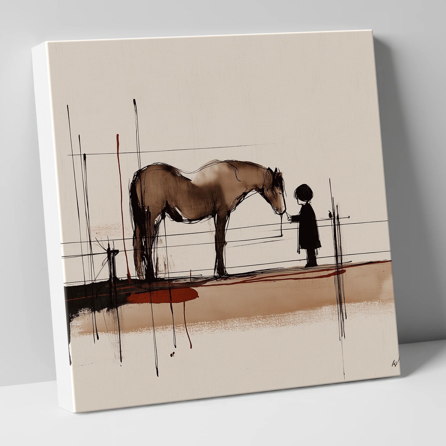 A Quiet Understanding horse & rider canvas wall art