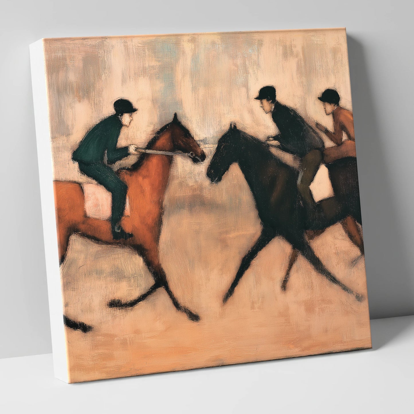 Meeting on the Gallops racing horse canvas wall art