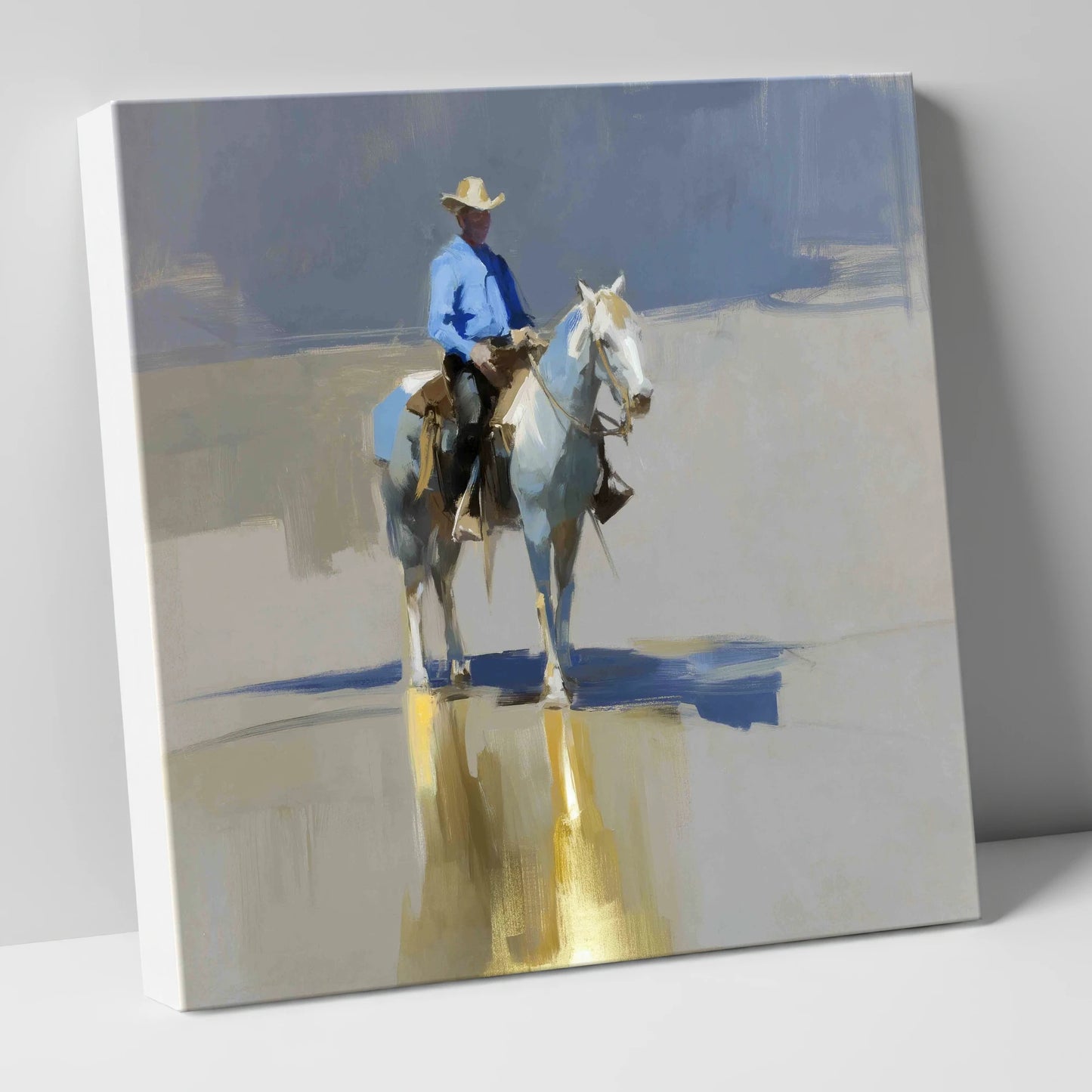 The Sunlit Rider western horse canvas wall art