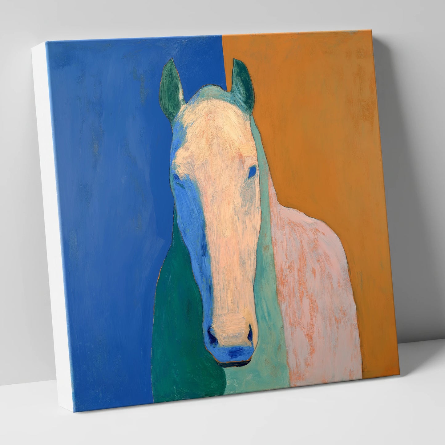 Cobalt And Clay Equine horse portrait canvas wall art