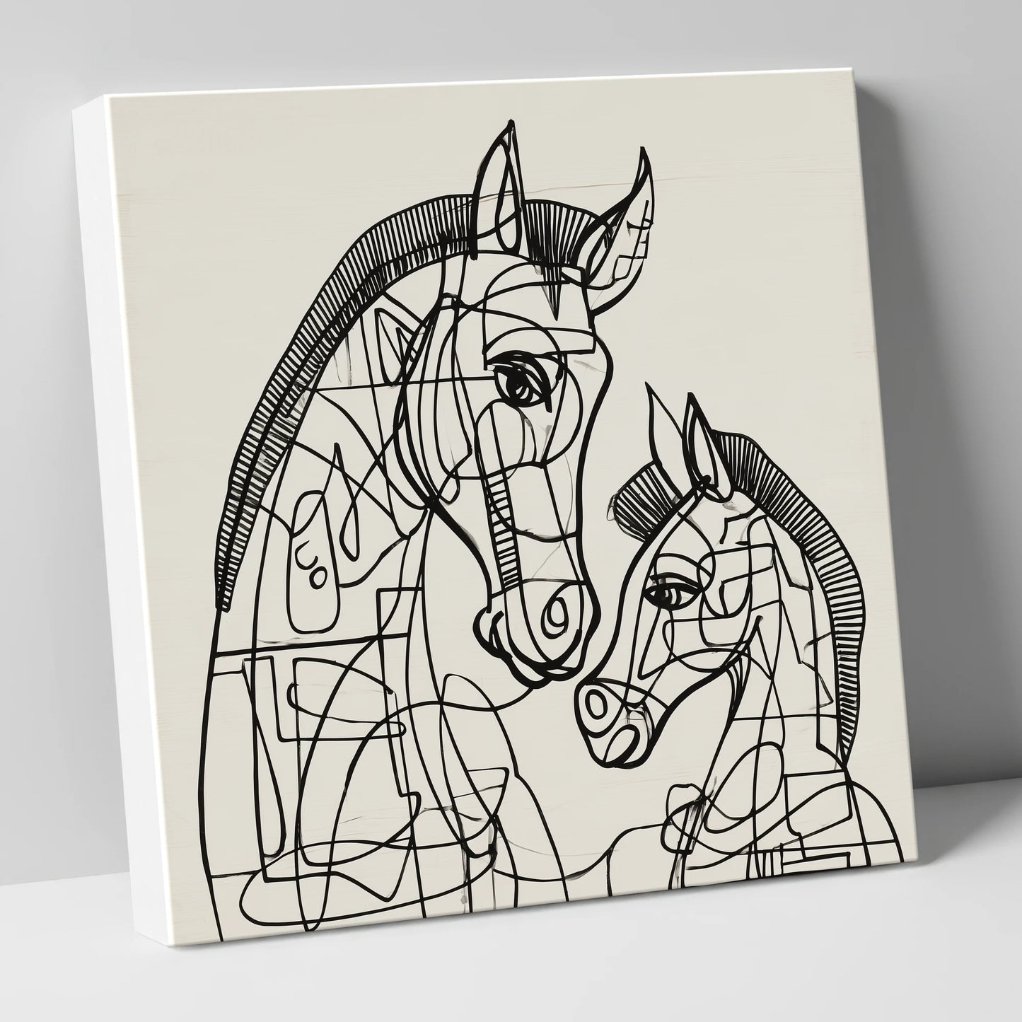 Structured Bond mare & foal canvas wall art