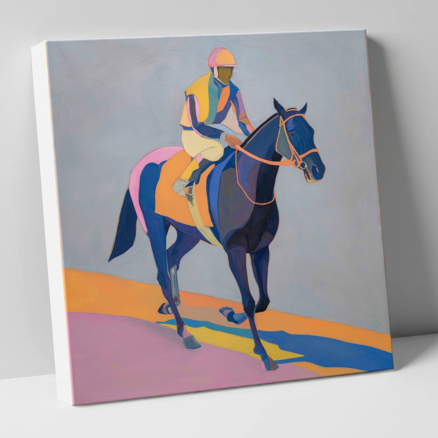 Colours To The Post racing horse canvas wall art