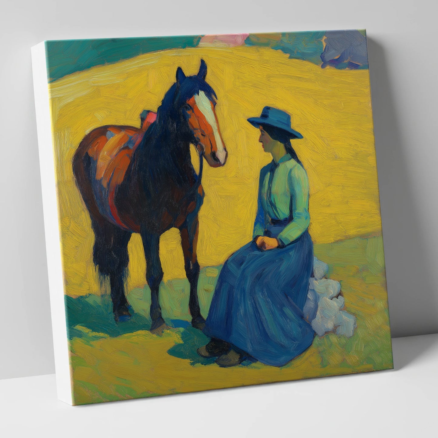 The Radiant Exchange horse & rider canvas wall art