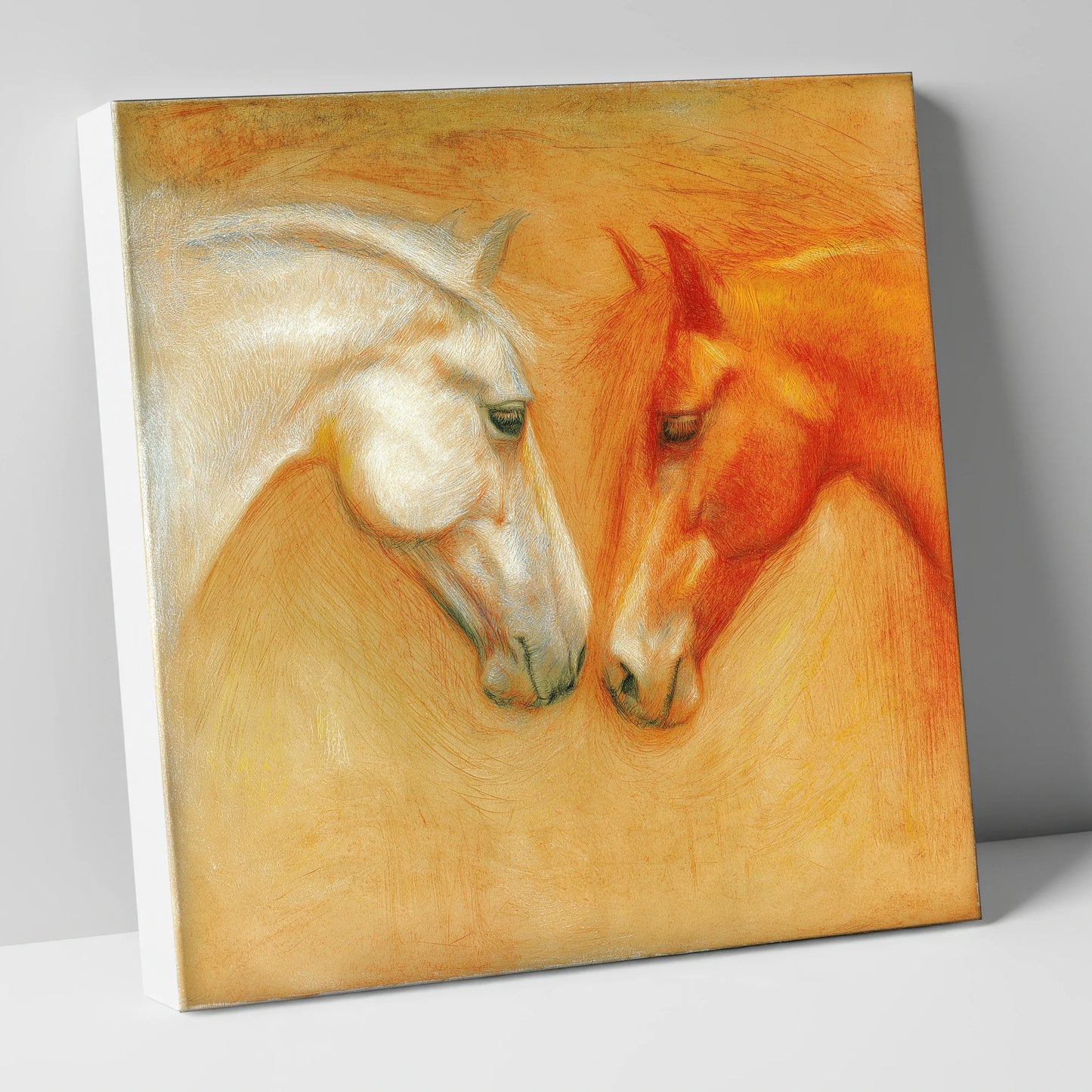 The Quiet Connection horse portrait canvas wall art