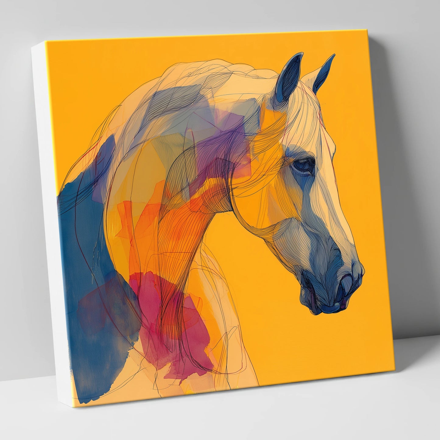 Golden Equine Spirit horse breed canvas wall art