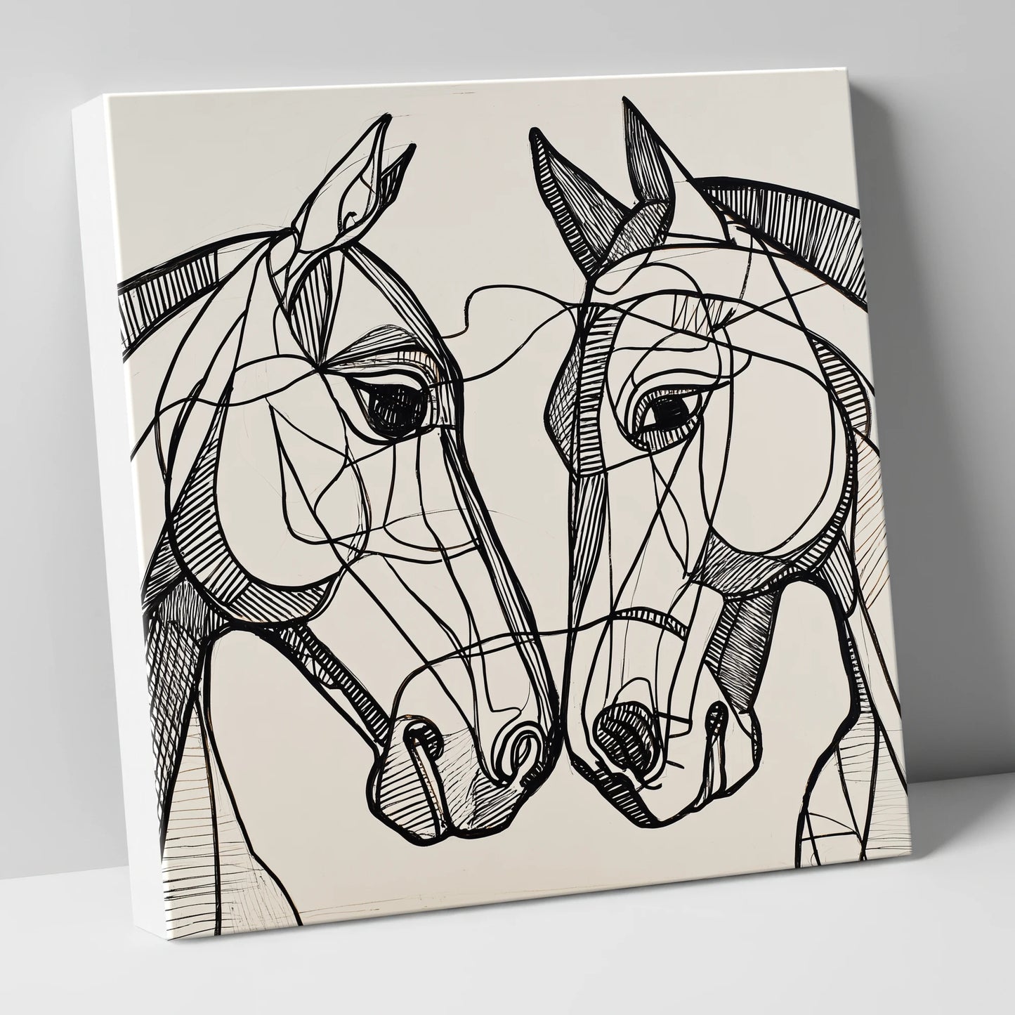 Structural Equine Bond horse portrait canvas wall art