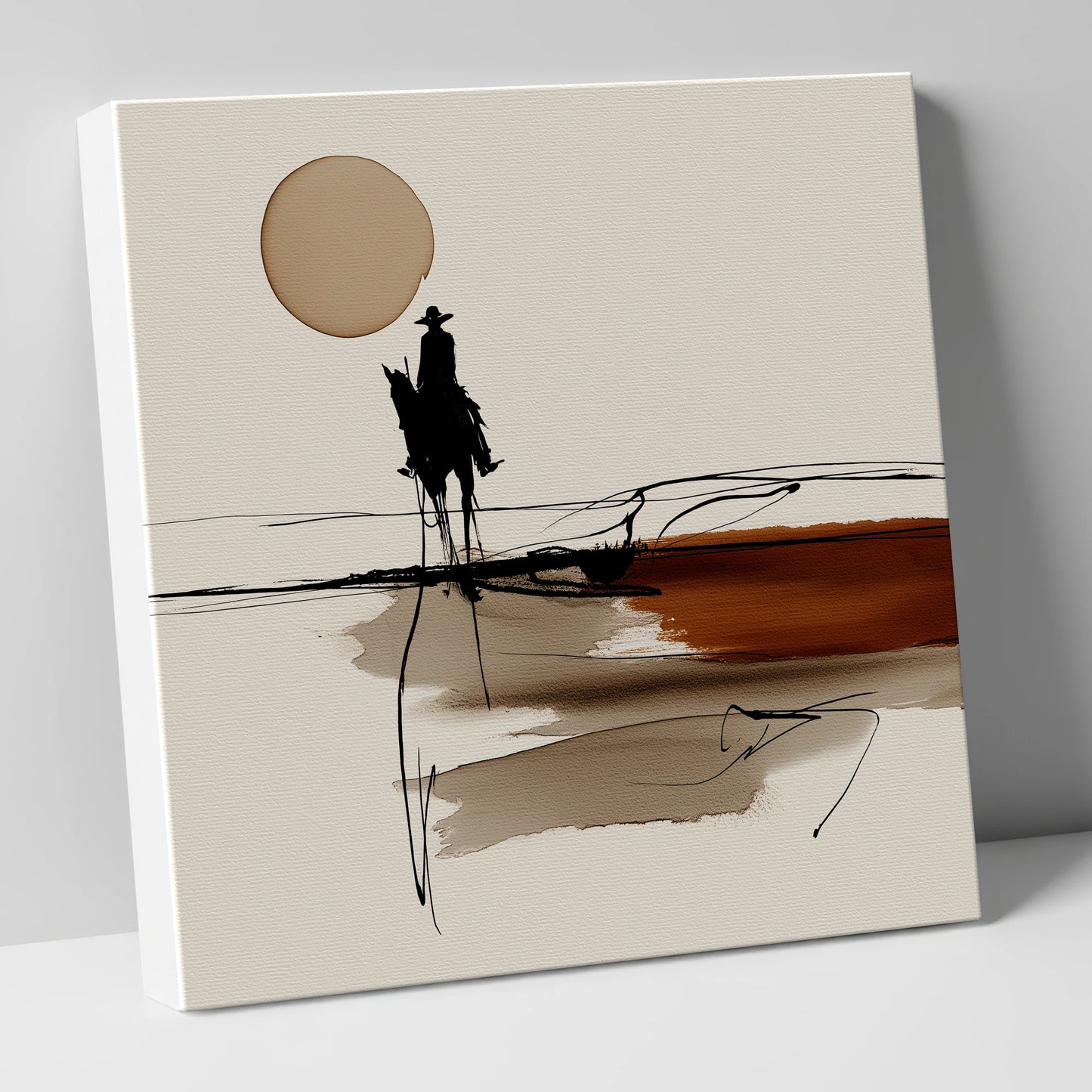 Horizon Rider western horse canvas wall art