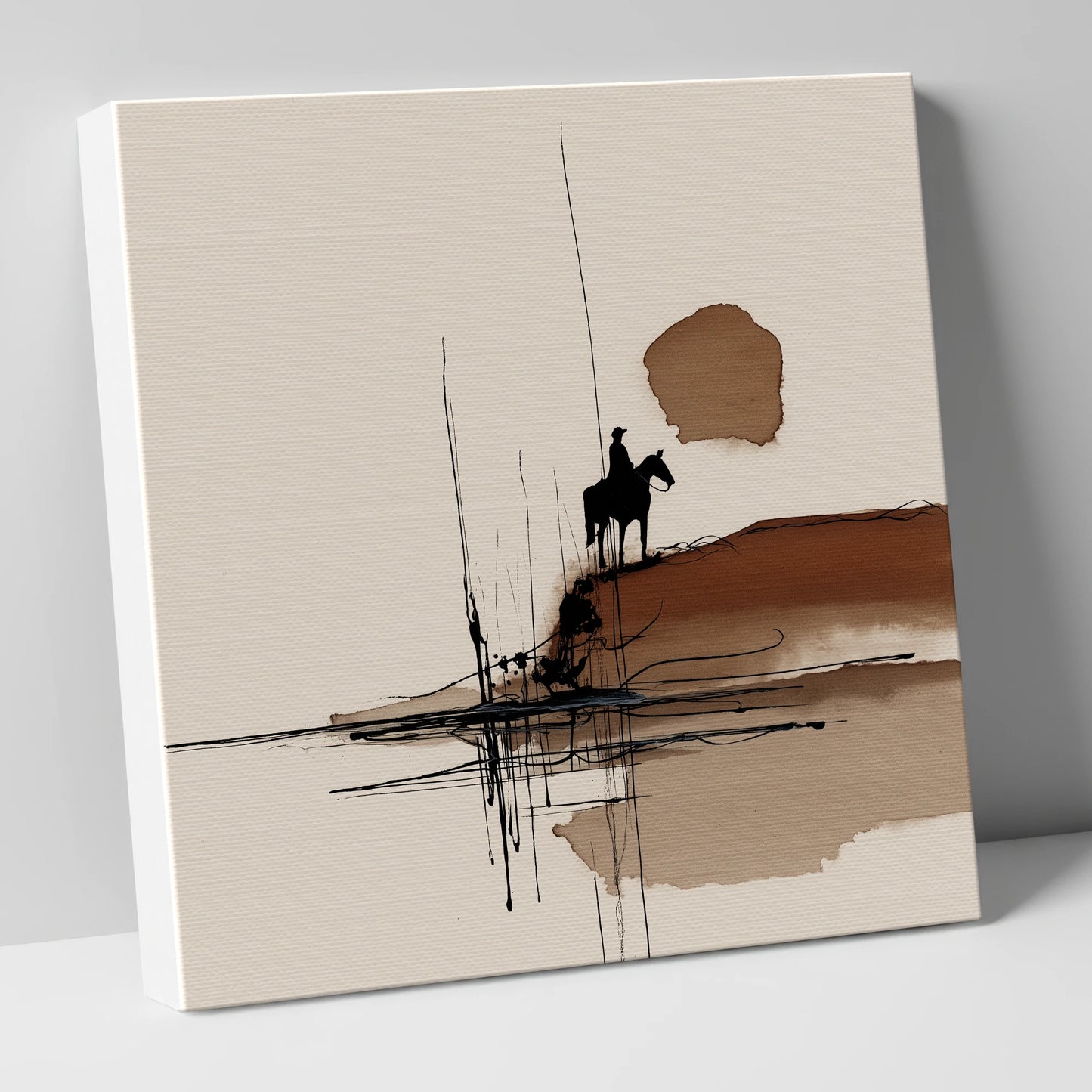 The Quiet Horizon western horse canvas wall art