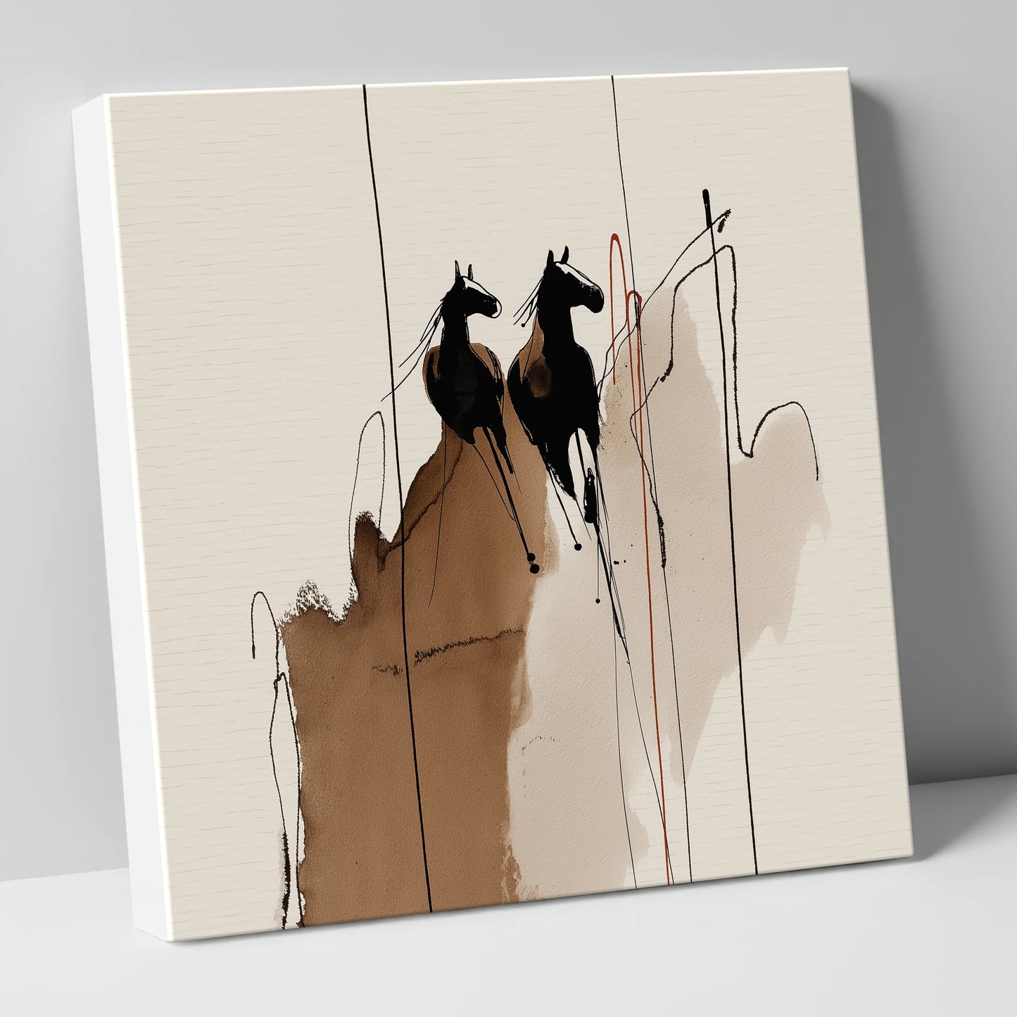Sepia Shadows horse portrait canvas wall art