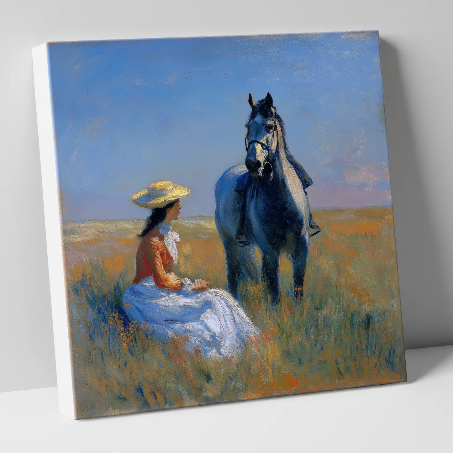 The Summer Hack horse & rider canvas wall art
