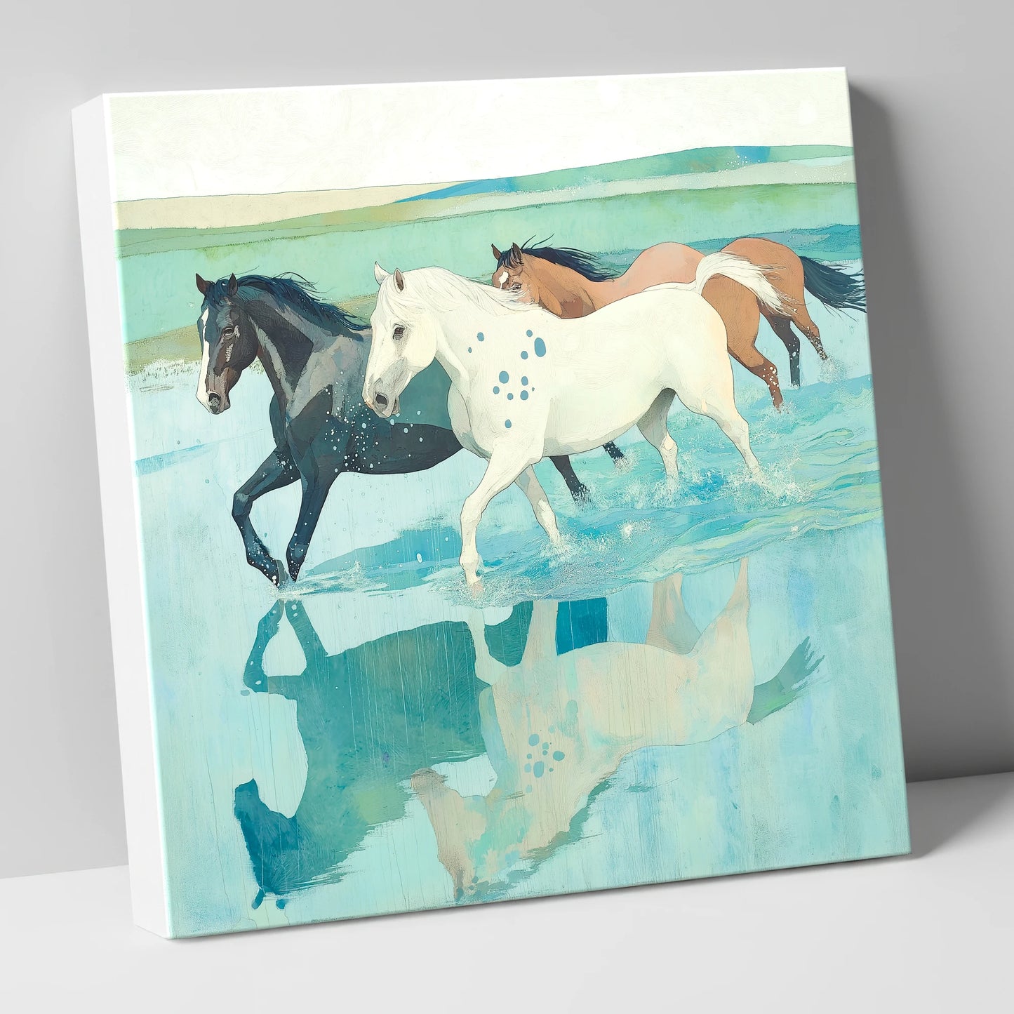 Tidal Canter wild horses canvas wall art