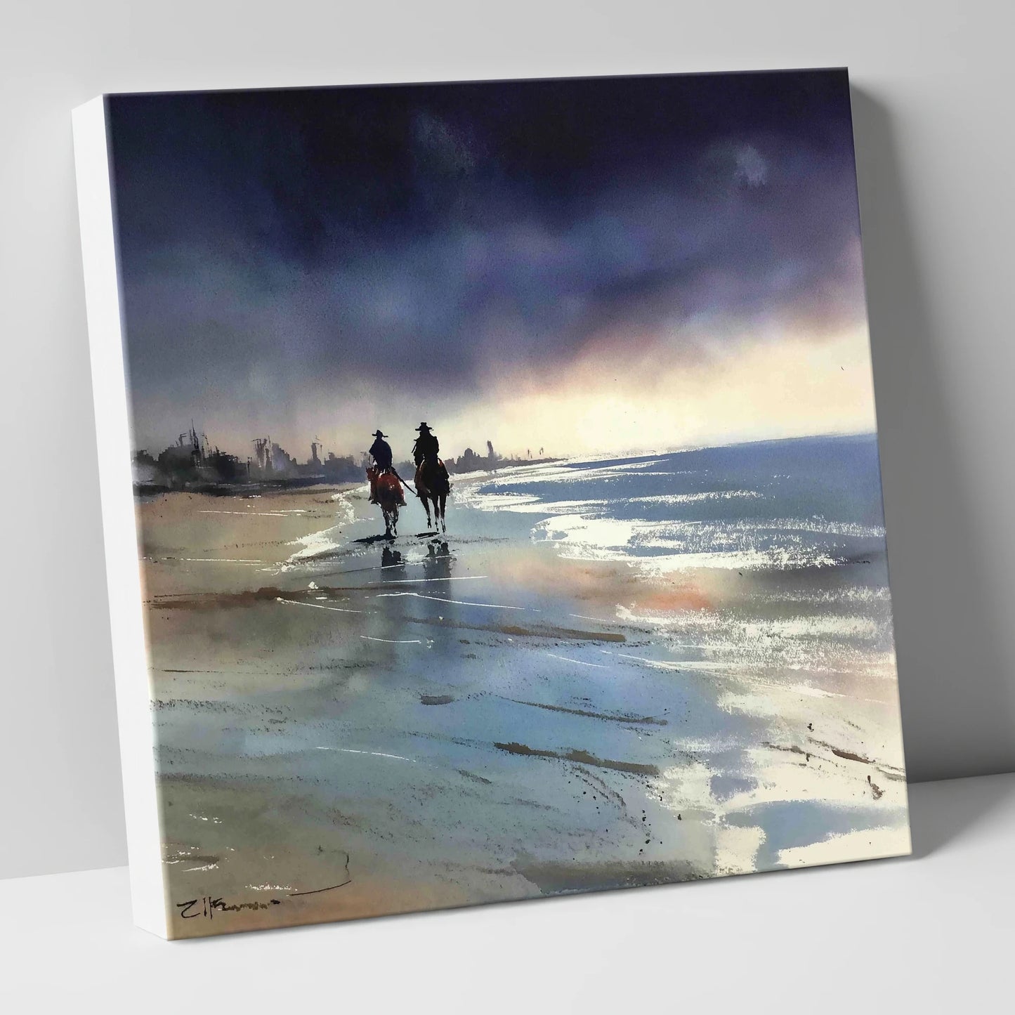 Shadows on the Shore horse landscape canvas wall art
