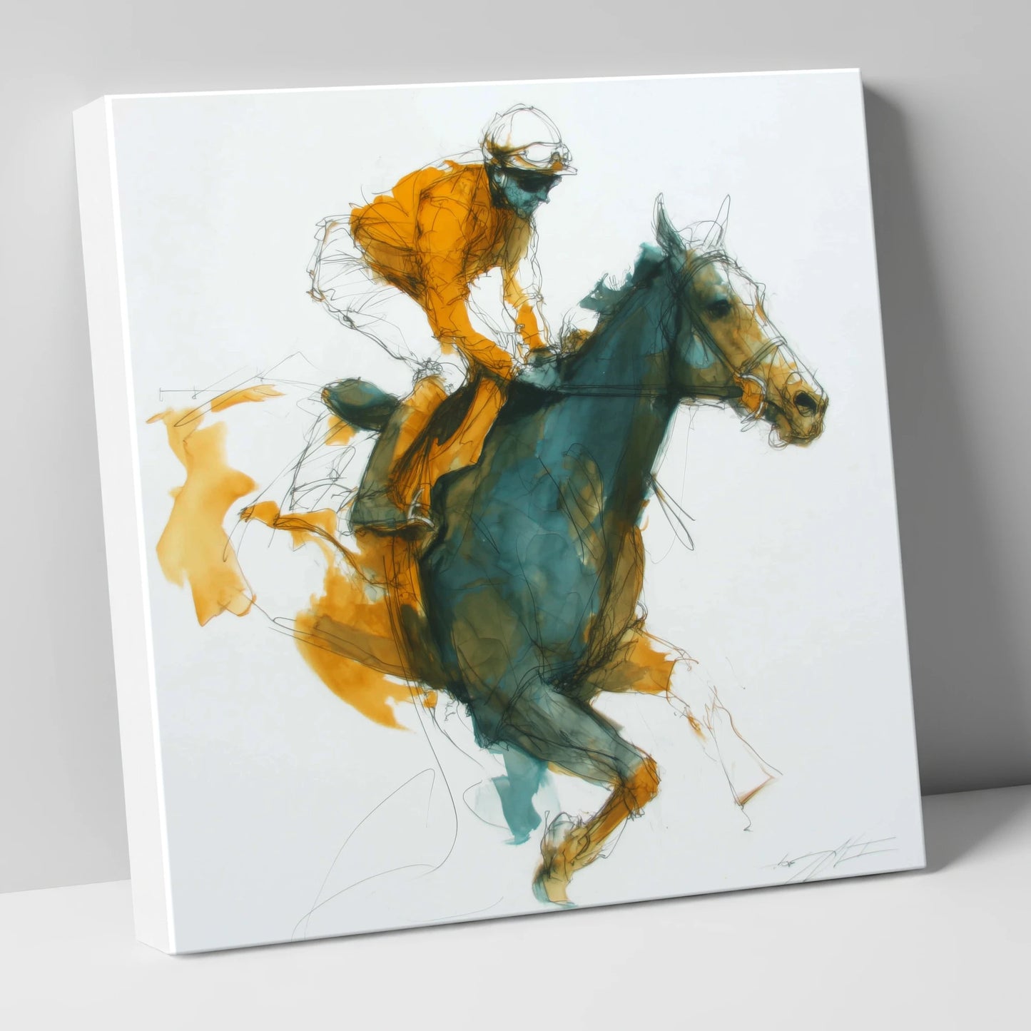 Amber Stride racing horse canvas wall art